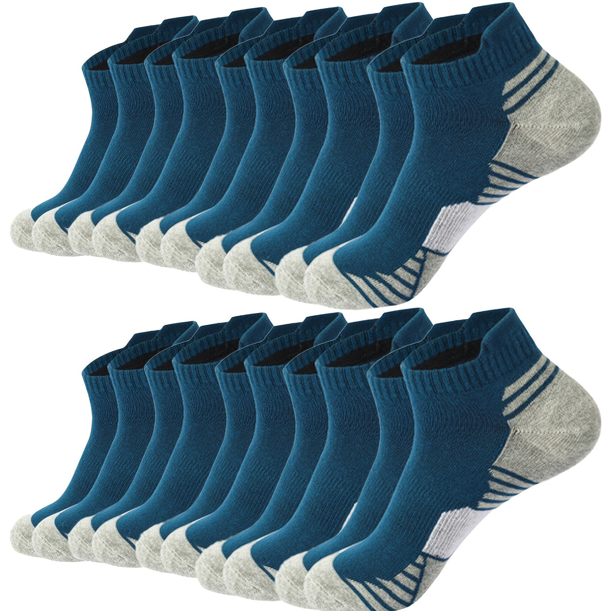 Heren Sokken Set 12 Paar Ademend Comfortabel voor Dagelijks Gebruik Katoen en Synthetisch Meerkleurig Zwart Wit Blauw Grijs | Sansoti 8