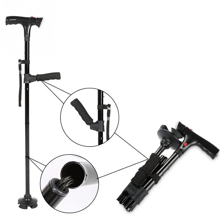 Eldrix Wandelstok – Ergonomische wandelstok van lichtgewicht metaal met antislip handvat