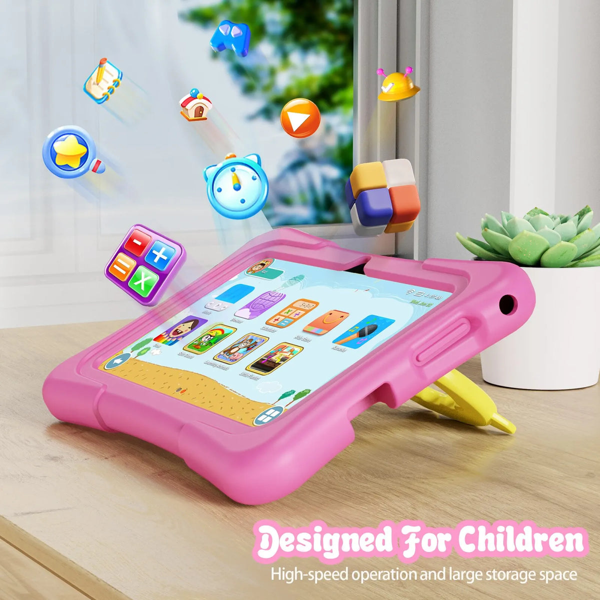 EduPlay – Kinder Tablet 7 inch Android 11, 32GB met Dualcamera & Slagvaste Beschermhoes