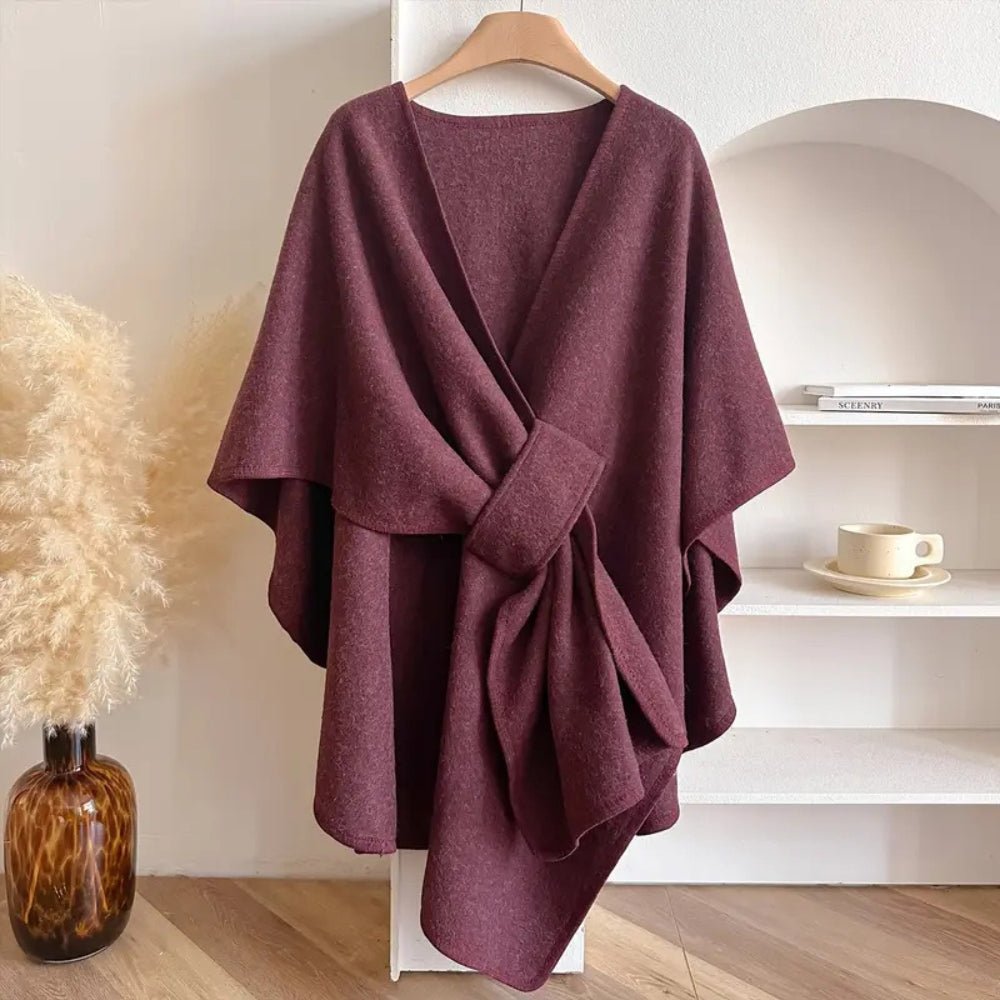 Dames poncho-vest – Zachte stof, losse drapering & veelzijdige wikkelstijl
