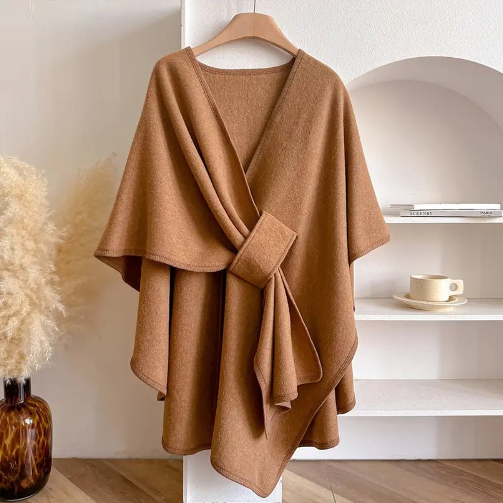 Dames poncho-vest – Zachte stof, losse drapering & veelzijdige wikkelstijl