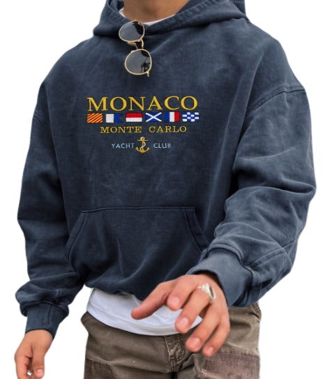 Maison Élégant Herenhoodie – Monaco Design Katoenmix Casual & Chique
