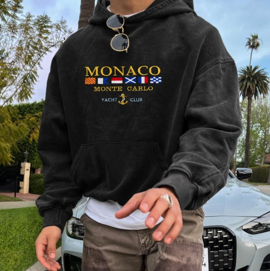 Maison Élégant Herenhoodie – Monaco Design Katoenmix Casual & Chique