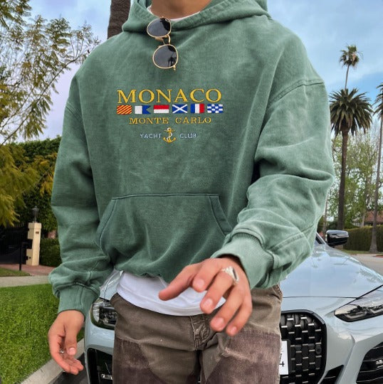 Maison Élégant Herenhoodie – Monaco Design Katoenmix Casual & Chique