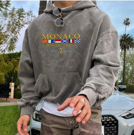 Maison Élégant Herenhoodie – Monaco Design Katoenmix Casual & Chique