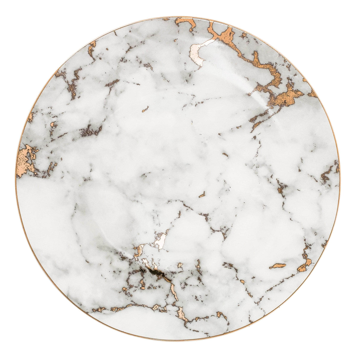 Michaelangelo | Luxe Marmeren Porseleinen Borden met Gouden Rand – Dessert-, Steak- & Dinerborden 0
