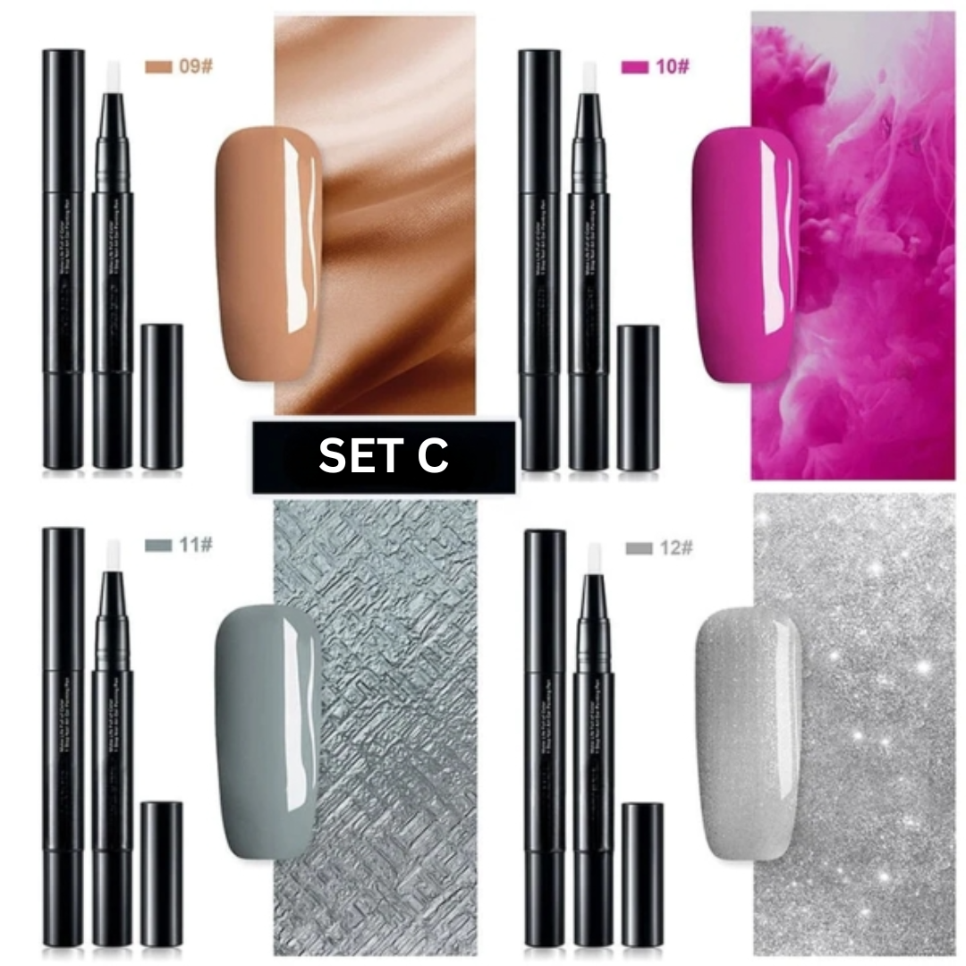 Nagellackstifte | Präzise Nail Art | Lang anhaltende Gel-Farbe | Set mit 4 Stiften Vestragear