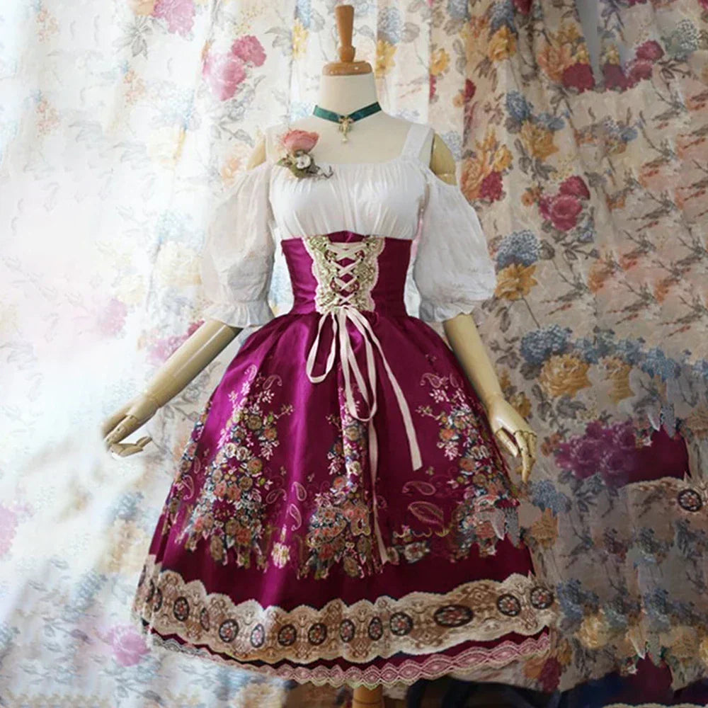 AlpenHarriot – Elegante Dirndljurk met Schort & Blouse – Oktoberfest Dames