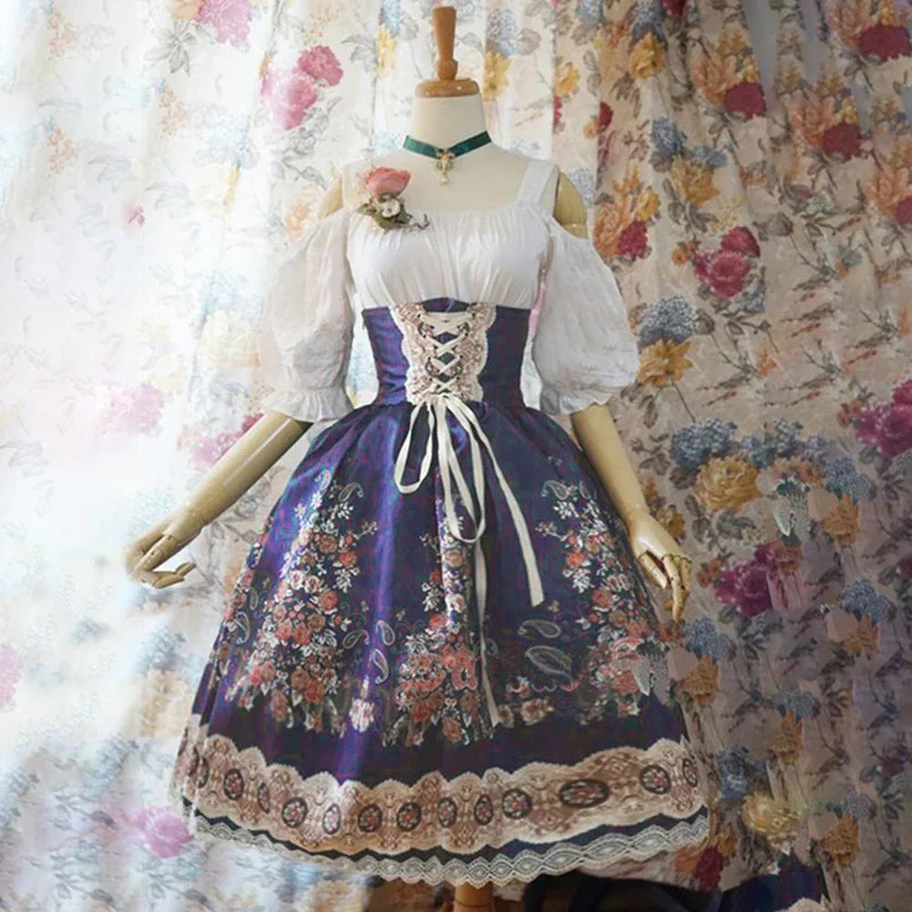 AlpenHarriot – Elegante Dirndljurk met Schort & Blouse – Oktoberfest Dames