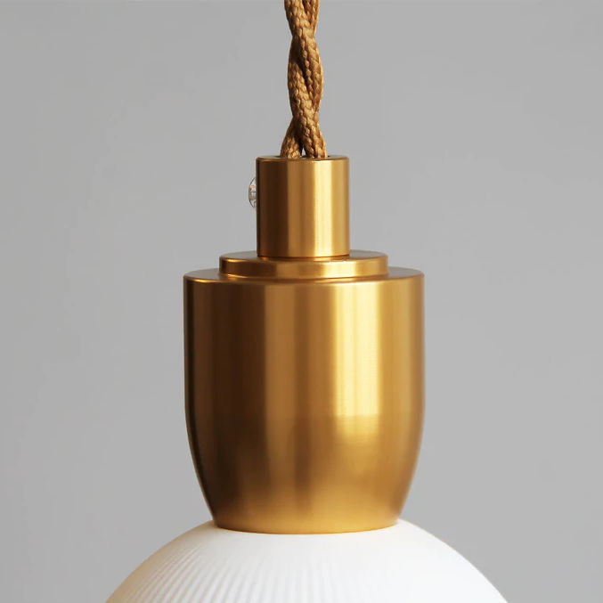 Lumivio Hanglamp – Geplooid Keramiek & Messing, Modern Design in 3 Stijlen