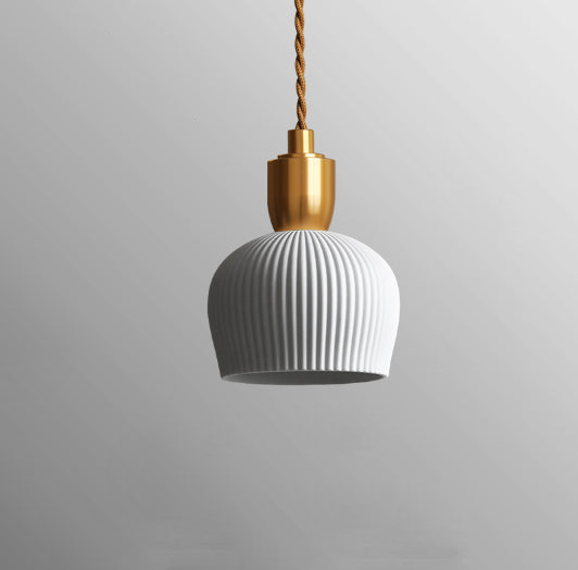 Lumivio Hanglamp – Geplooid Keramiek & Messing, Modern Design in 3 Stijlen