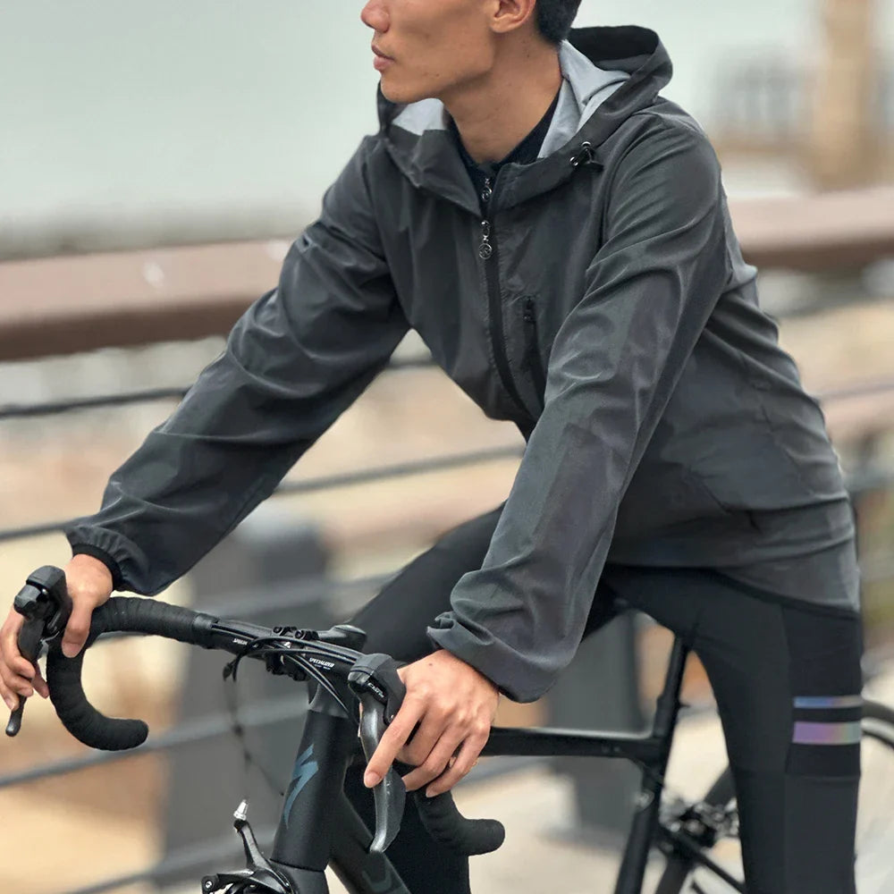 ReflectaGear Fietsjack – Reflecterend Winddicht & Waterafstotend Jack met Capuchon voor Veilig Nachtfietsen