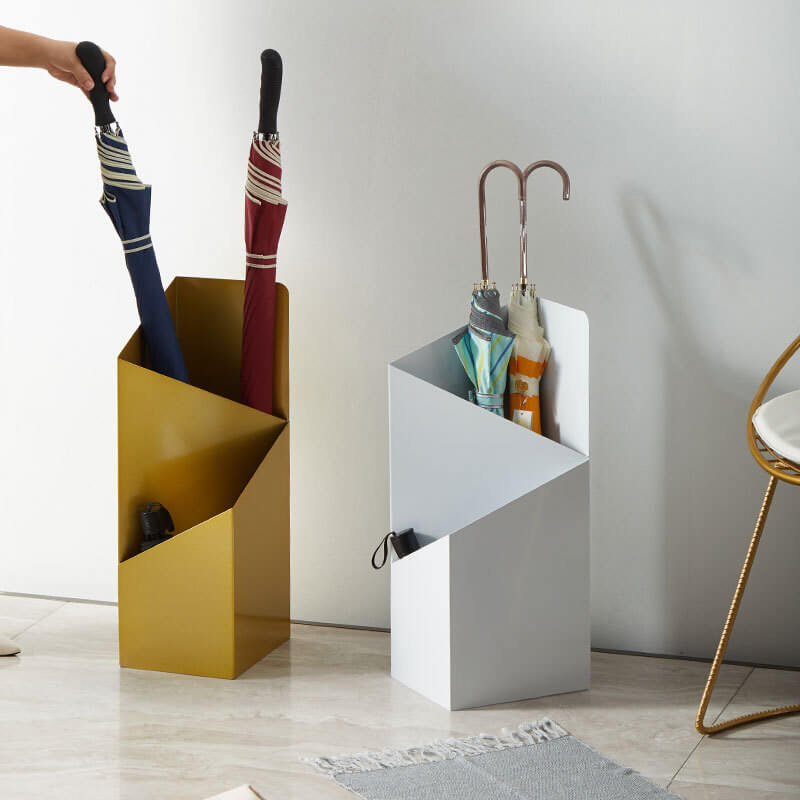 Nordvyn parapluhouder – metalen standaard met opvangschaal in Scandinavisch design