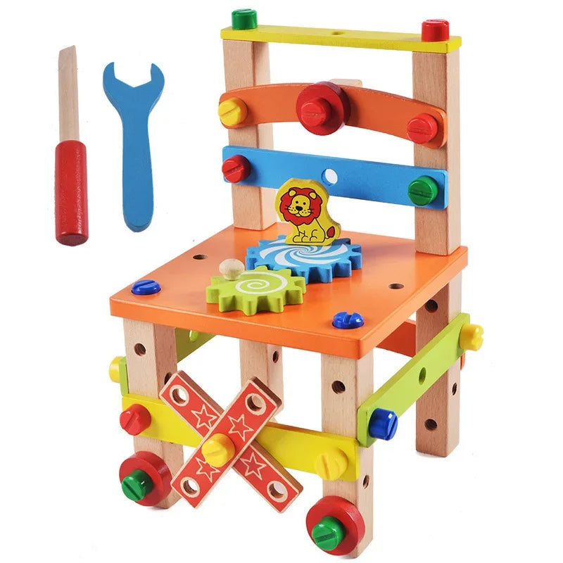 BuildBuddy Gereedschapskist – Montessori Houten Bouwspeelgoed Kinderen