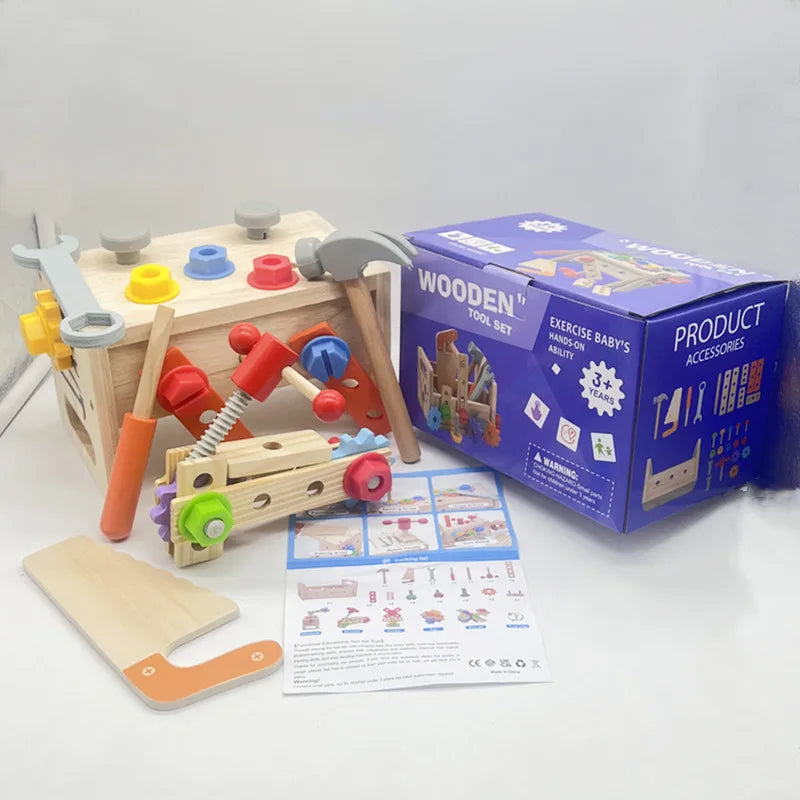 BuildBuddy Gereedschapskist – Montessori Houten Bouwspeelgoed Kinderen