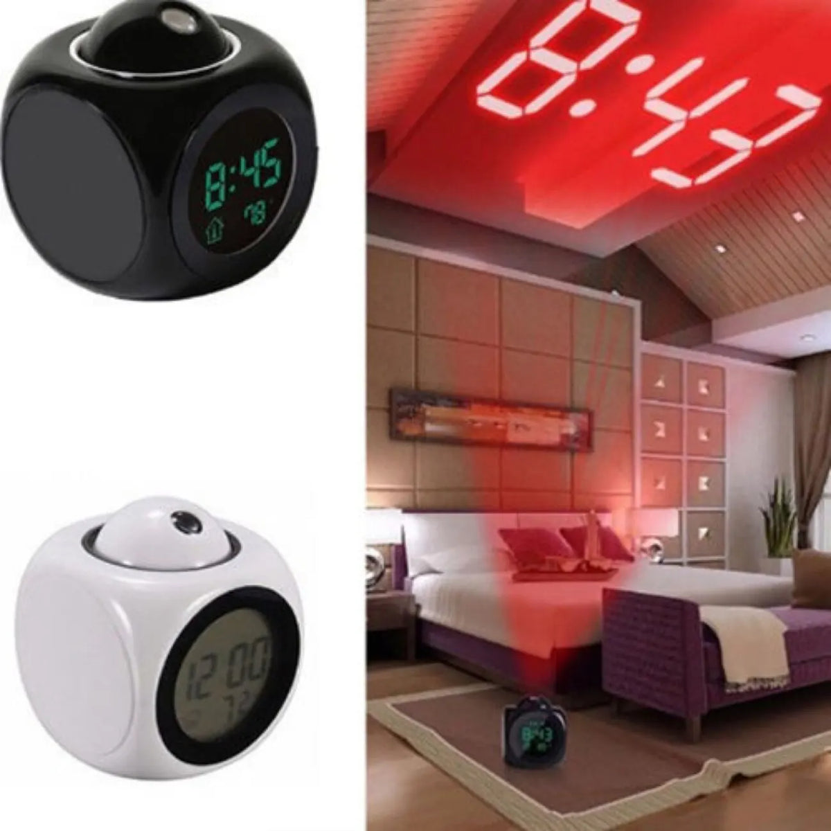 AlarmBeam Projectiewekker met Temperatuur en Dubbel Alarm – LED Display Vestragear