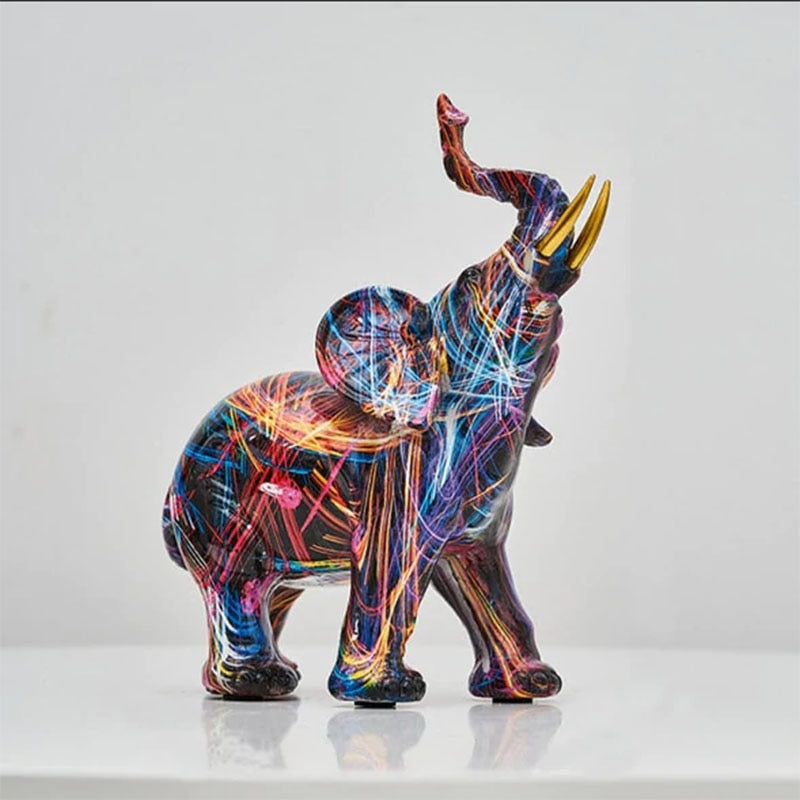 ElevaArt Olifant Beeld – Kleurrijk Abstract Decoratiebeeld met Handgemaakt Vakmanschap