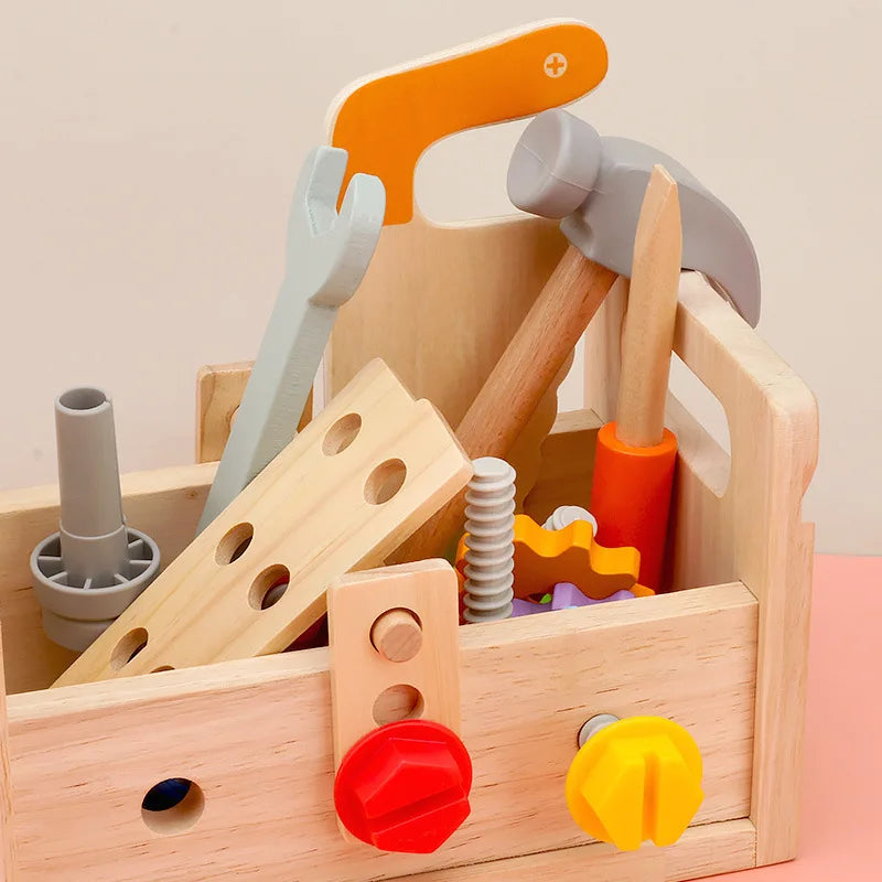 BuildBuddy Gereedschapskist – Montessori Houten Bouwspeelgoed Kinderen