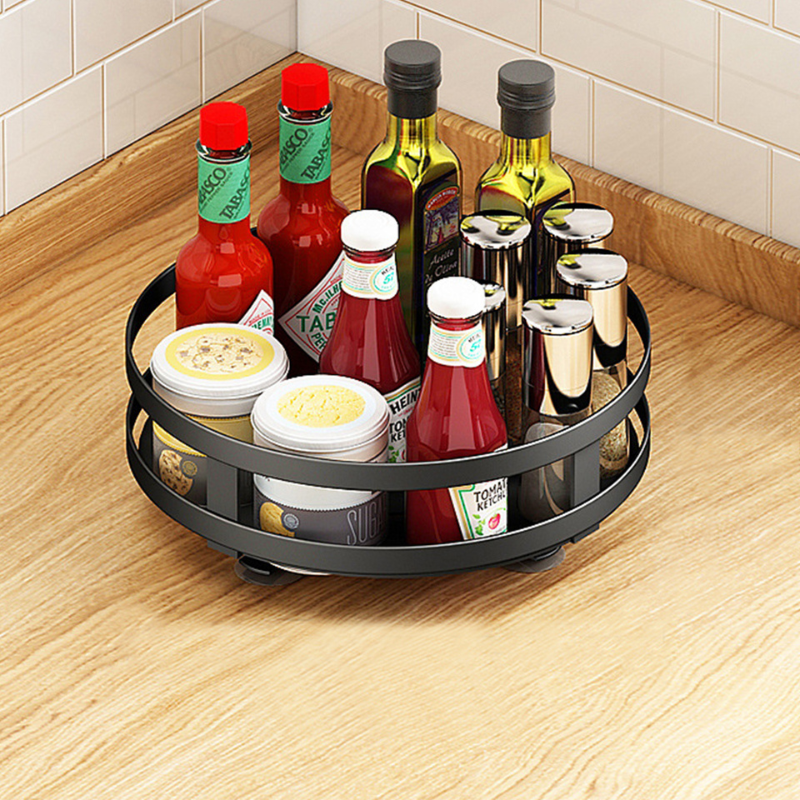 ErgoPlanner Kruidenrek – 360° Draaiend Metalen Organizer met Meerdere Lagen voor een Opgeruimde Keuken