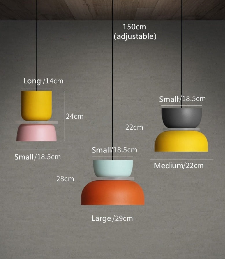 Lunora Saturn Halo Hanglamp – Modern Aluminium met Kleurrijk Accent