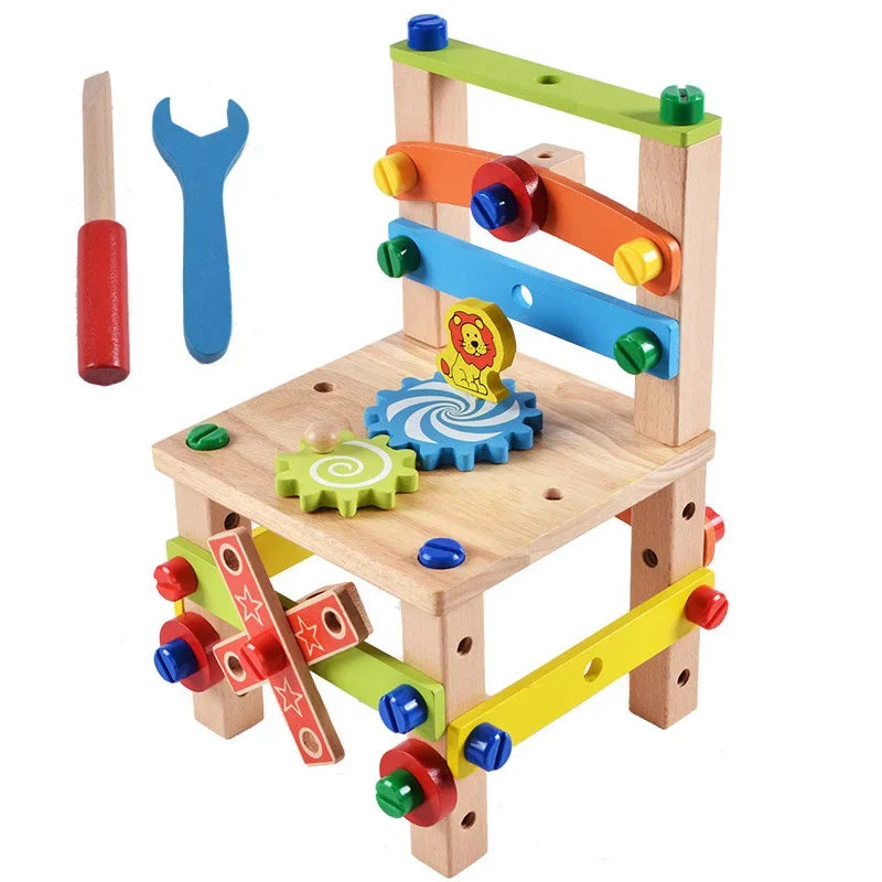 BuildBuddy Gereedschapskist – Montessori Houten Bouwspeelgoed Kinderen