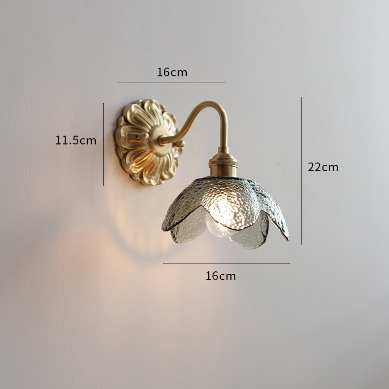 Wandlamp – Vintage Koperen Design met Matglazen Kap & Warme LED-Verlichting