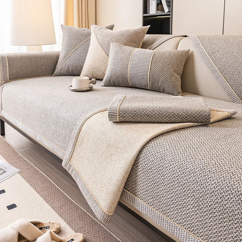 Bankhoes – Ademend katoen-linnen, antislip onderzijde & modulaire pasvorm