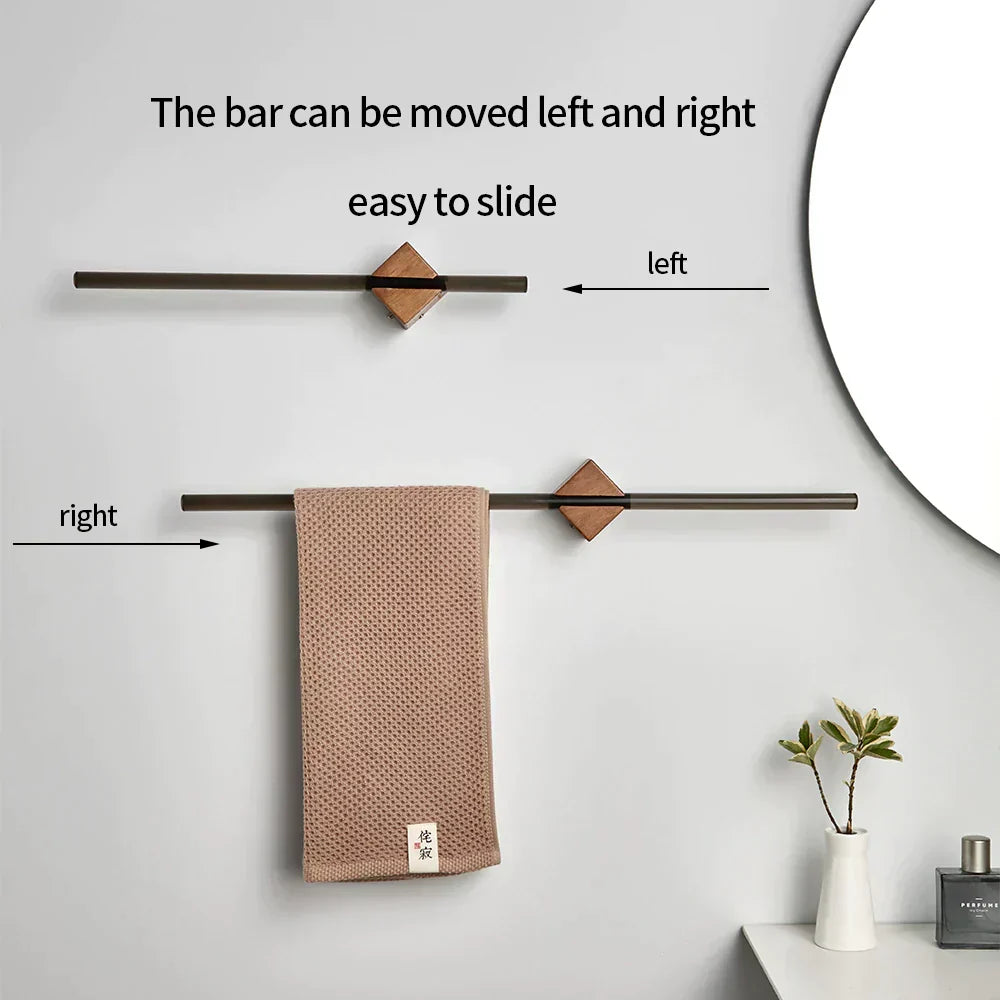 Houten handdoekhouder – Minimalistisch wanddesign, stevig & ruimtebesparend