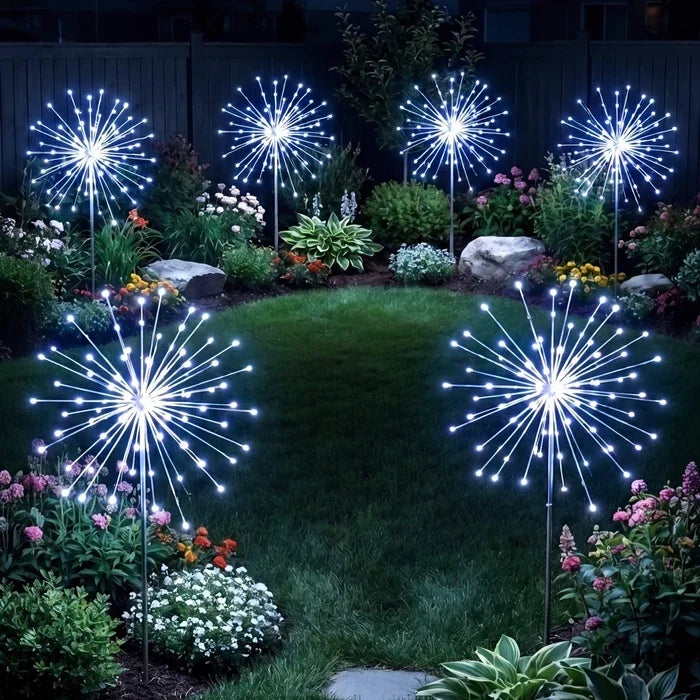 Solar Starburst Stake Light – Cool White Sparkle for Garden Paths and Borders Tevako