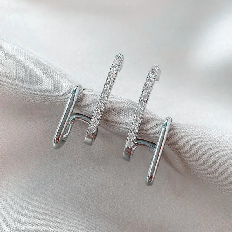 Stelvio Stud Oorbellen – Minimalistisch Roestvrij Staal in Champagne & Chroom