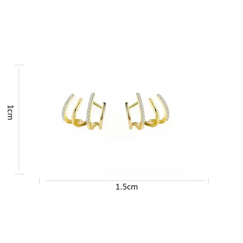 Stelvio Stud Oorbellen – Minimalistisch Roestvrij Staal in Champagne & Chroom