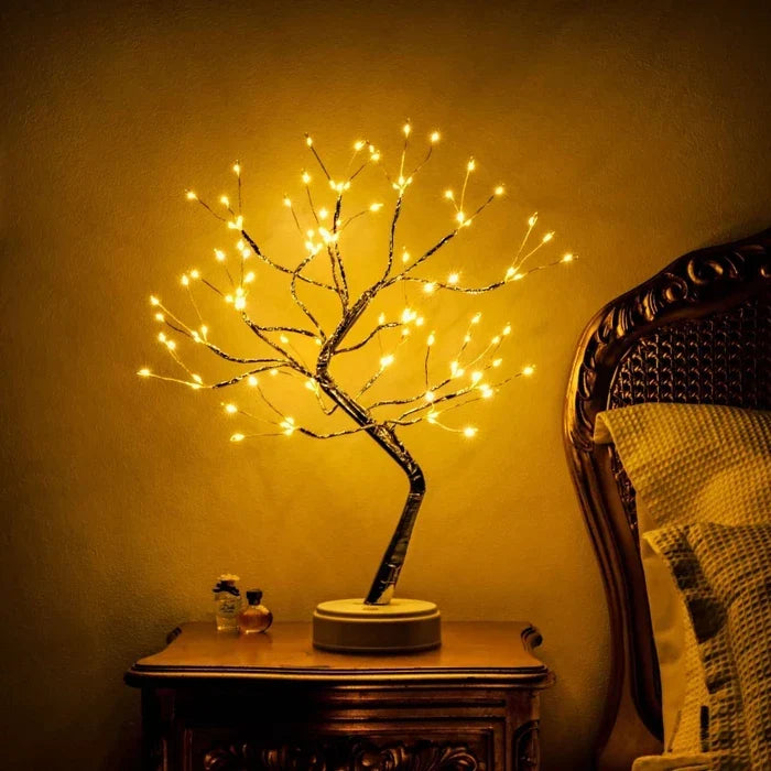 Fairy Light Tree Lamp – Tabletop Spirit Tree Bright Enough for Reading Tevako