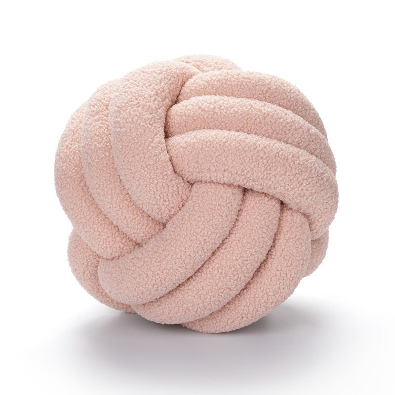 Nuvora Knoopkussen – Katoen Pluche Rond Design, Boho Stijl in 2 Maten
