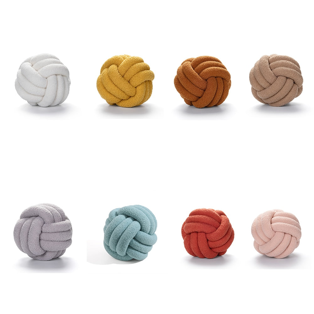 Nuvora Knoopkussen – Katoen Pluche Rond Design, Boho Stijl in 2 Maten
