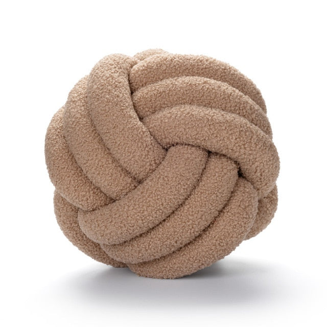 Nuvora Knoopkussen – Katoen Pluche Rond Design, Boho Stijl in 2 Maten