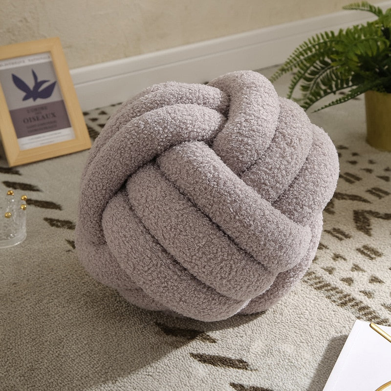 Nuvora Knoopkussen – Katoen Pluche Rond Design, Boho Stijl in 2 Maten