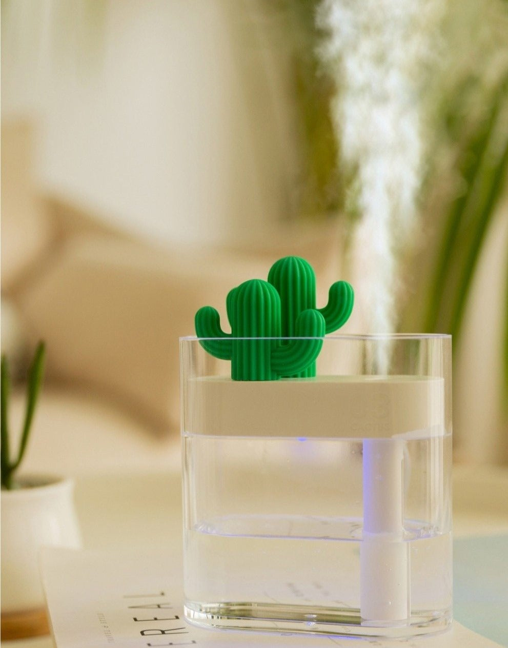 AromaVida Aroma Diffuser – Ultrasonisch Cactus Design met LED & 160ml Tank