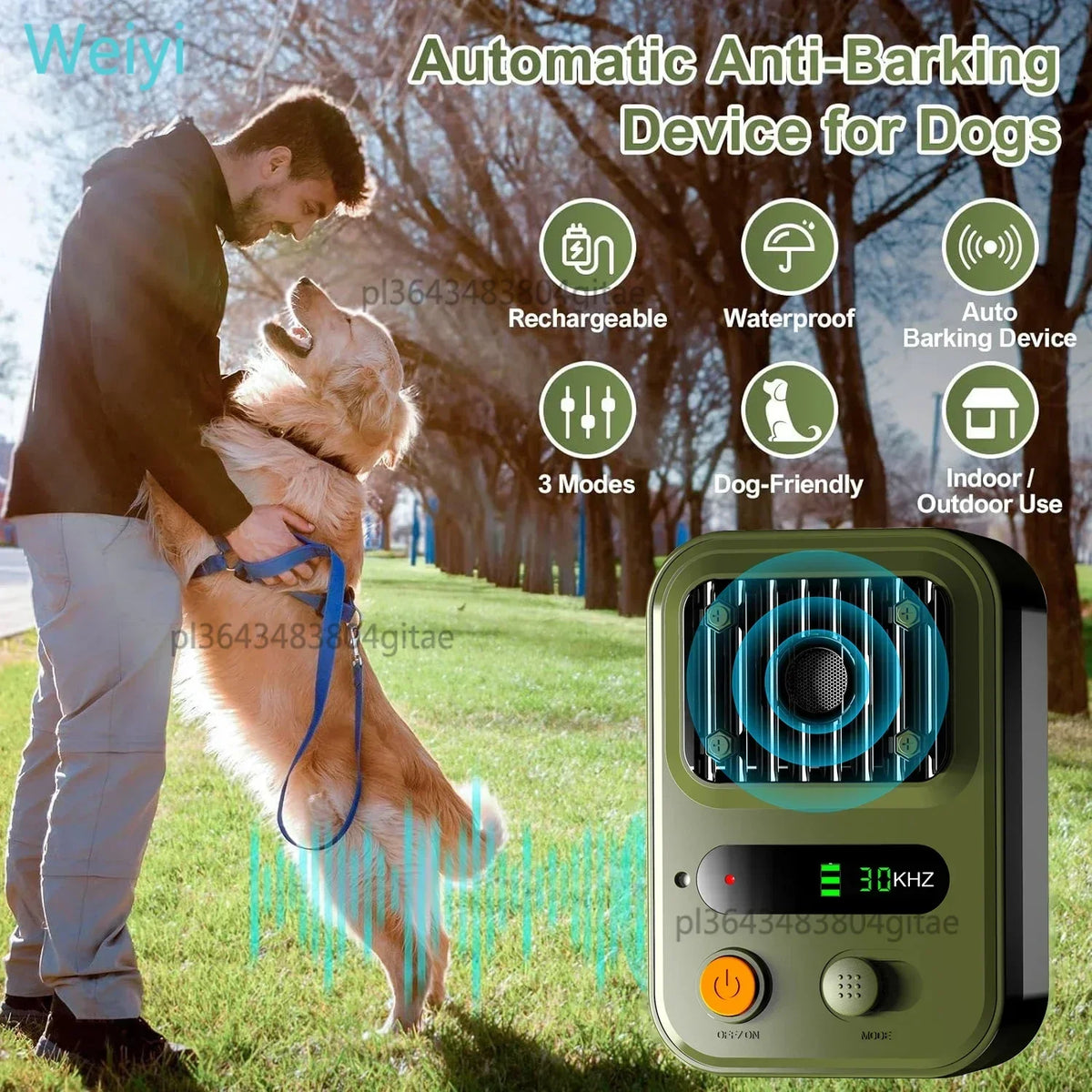 Ultrasoon Blafstopapparaat voor Honden met Automatische Geluidsdetectie, Veilig en Gebruiksvriendelijk 3