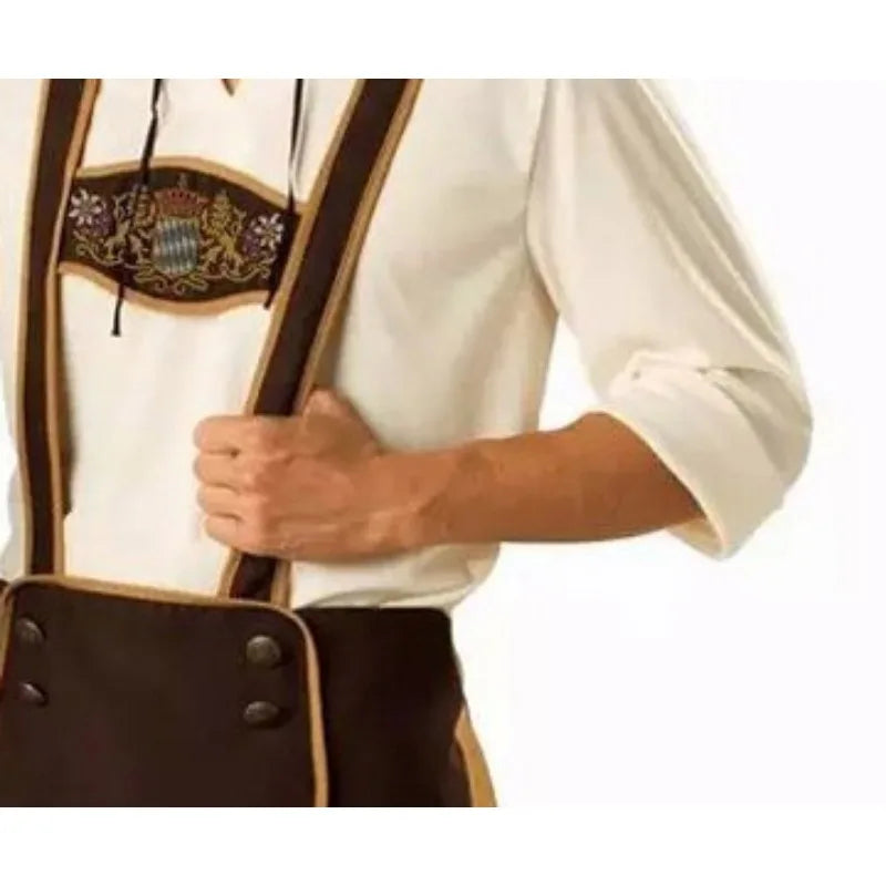AlpenHeld – Heren Oktoberfest Kostuum met Overhemd, Bretels & Hoed
