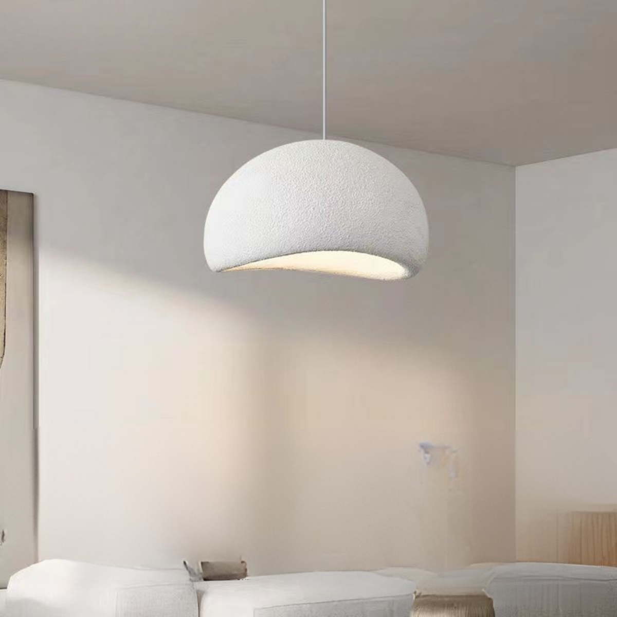 Zenara hanglamp – Japandi plafondlamp van matte hars met minimalistisch & organisch design