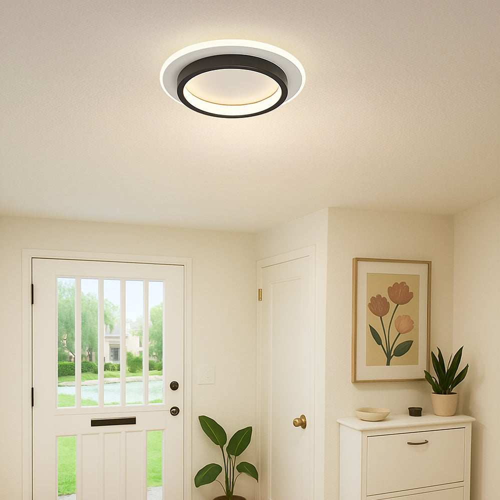 Eldaro Plafondlamp – Ronde LED plafondlamp van metaal en acryl met modern minimalistisch design