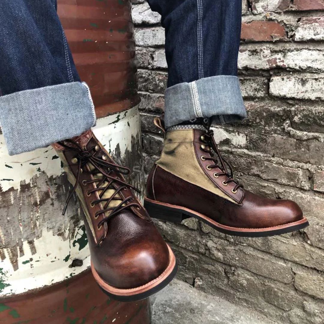 AlpenHeritage – Haferl Sneakers Bernard – Handgemaakte Retro Enkellaarsjes