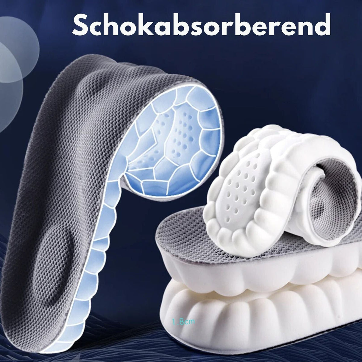 Solevia – Inlegzolen 4D demping & voetboogsteun – sport & dagelijks gebruik