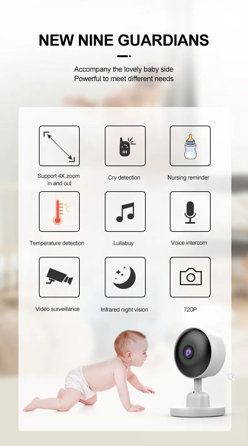 Nuvia – Babyfoon met camera & nachtzicht – Huil- & temperatuuralarm
