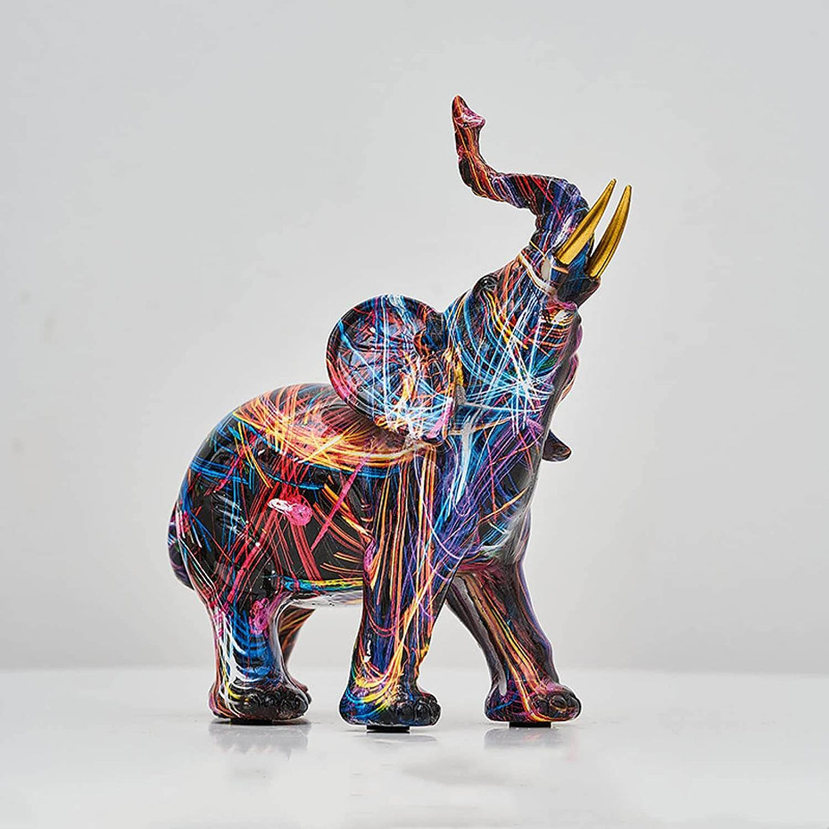 ElevaArt Olifant Beeld – Kleurrijk Abstract Decoratiebeeld met Handgemaakt Vakmanschap