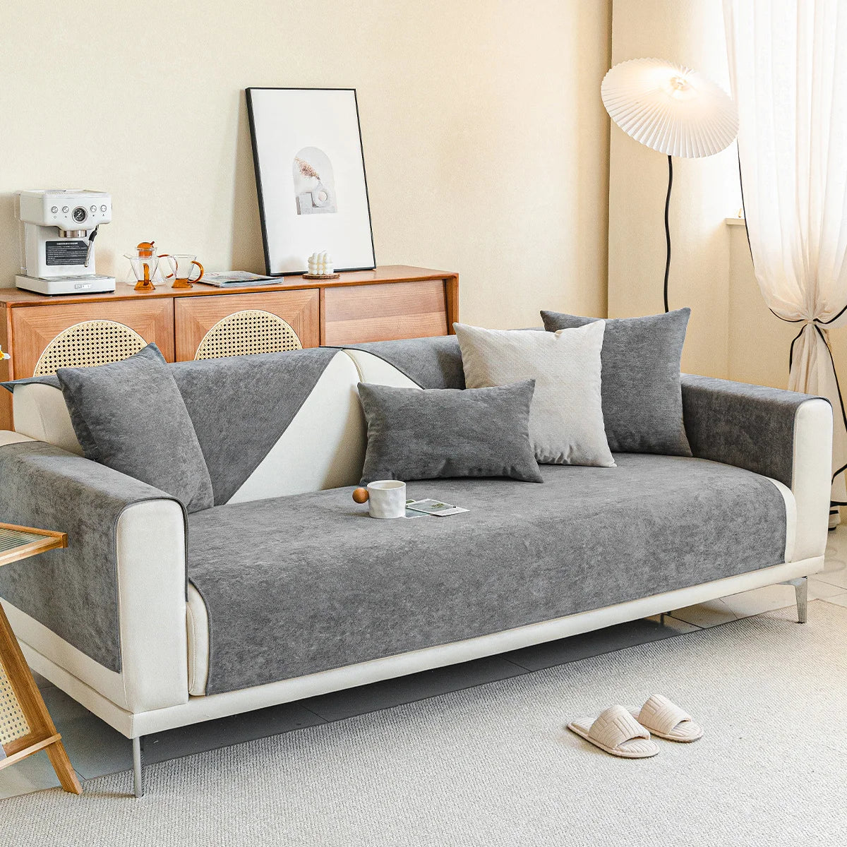 Velviano Bankhoes – Luxe jacquard bankhoes van chenille met antikras en antislip design