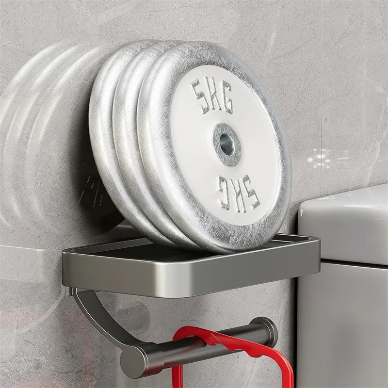Veltrix Toiletrolhouder – Roestvrijstalen toiletrolhouder met plankje en geborsteld design