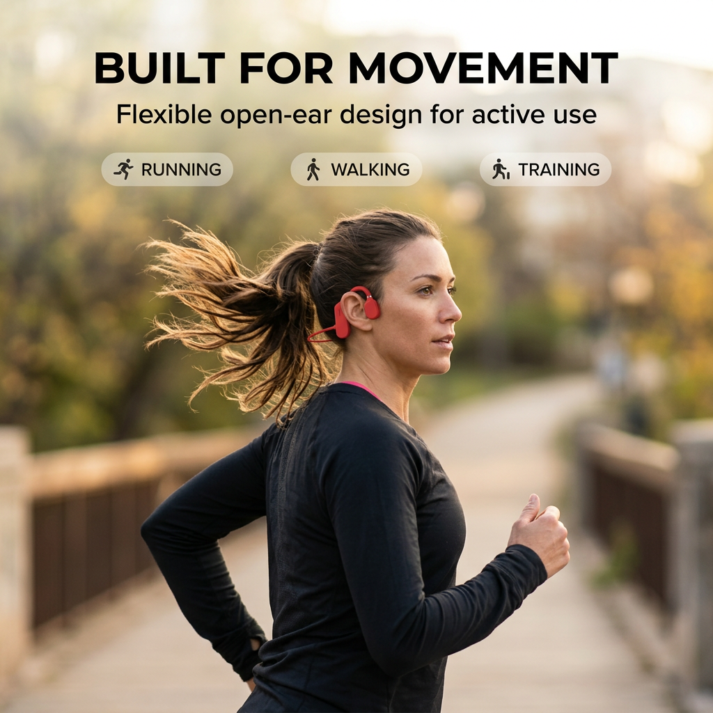 Bone Conduction Sportkoptelefoon – Draadloos, Lichtgewicht & IP67 Waterbestendig Vestragear