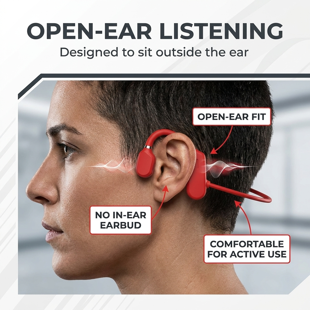 Bone Conduction Sportkoptelefoon – Draadloos, Lichtgewicht & IP67 Waterbestendig Vestragear