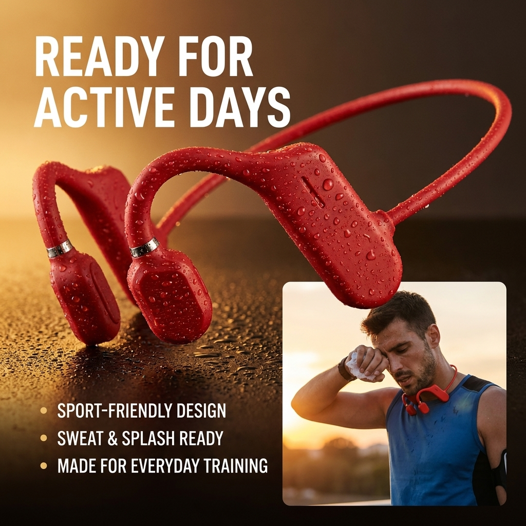 Bone Conduction Sportkoptelefoon – Draadloos, Lichtgewicht & IP67 Waterbestendig Vestragear